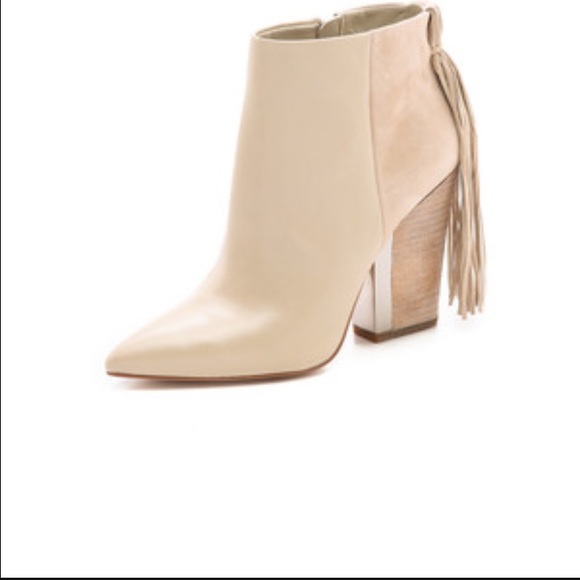 Sam Edelman Shoes - SAM EDELMAN beige fringe booties