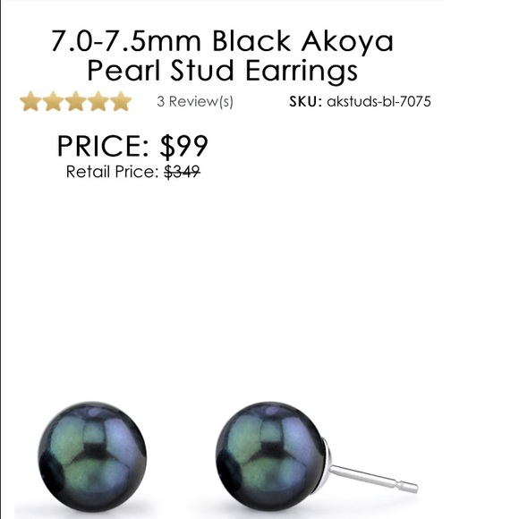Black Akoya Pearl Stud Earrings
