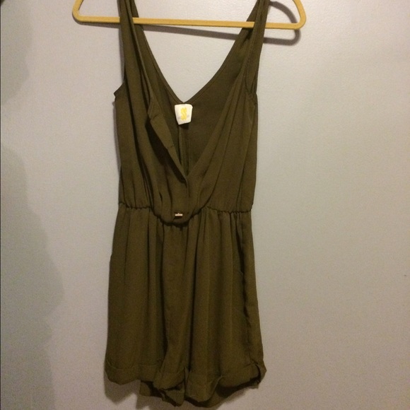 Nasty Gal Olive Green Romper