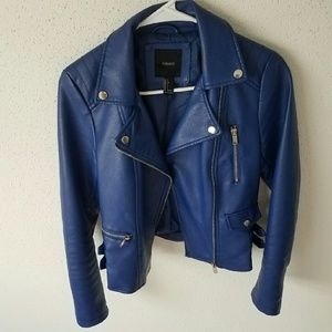 Forever 21 Blue Faux Leather Jacket