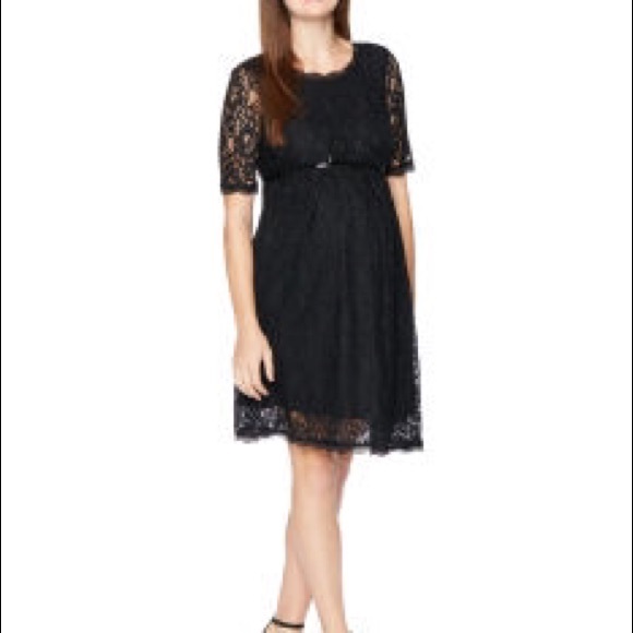 Beautiful black lace maternity dress