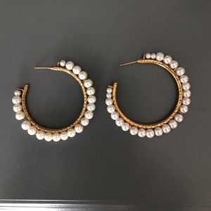LISI LERCH gold pearl earrings