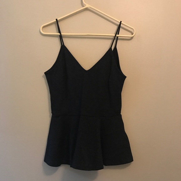 H&M sparkly black peplum top