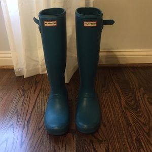 Teal Matte Hunter Rainboots