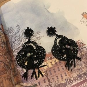 J.CREW MIDNIGHT CRYSTAL CHANDELIER EARRINGS