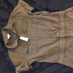 Army Green utility romper