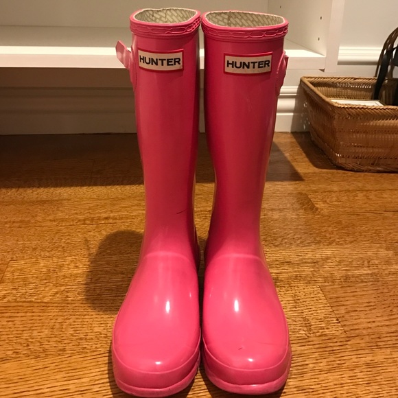 Kids pink hunter rain boots