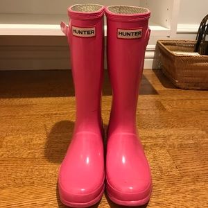 Kids pink hunter rain boots