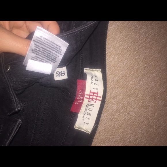 Easy money black skinny jeans