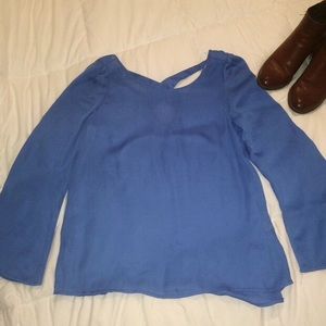 Crossed Back Bell Sleeve Top