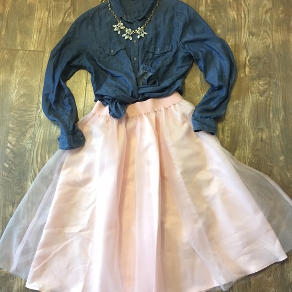 Nasty Gal Dresses & Skirts - Pink Tulle Midi Skirt