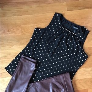 WHBM black and gold sleeveless top