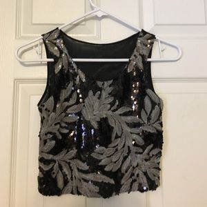 sequined cropped tank