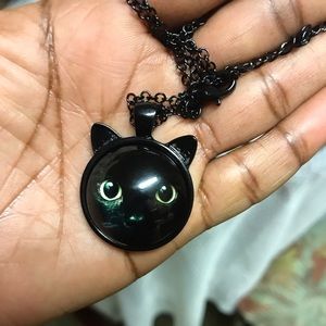 Cute black cat face Necklace