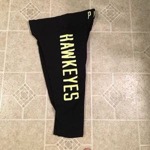 victoria secret pink iowa hawkeyes crop leggings