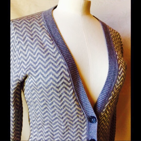 Banana Republic Gary/Gold Chevron Cardigan - sz S - Picture 3 of 3