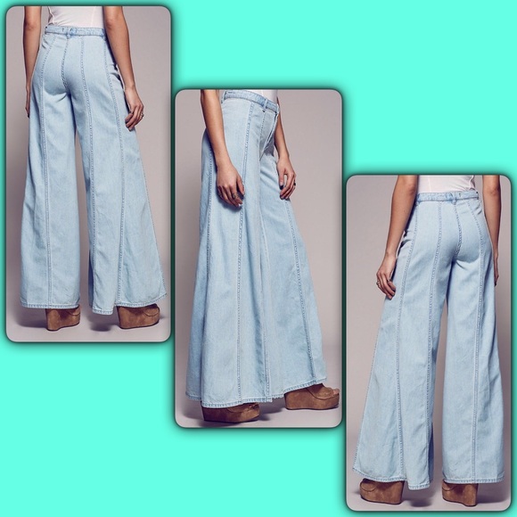 Free People Landon Denim Wide-Leg Jeans - Picture 2 of 3