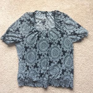 Black and White Blouse