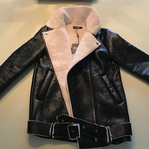 Missguided brand jacket. Black faux leather.