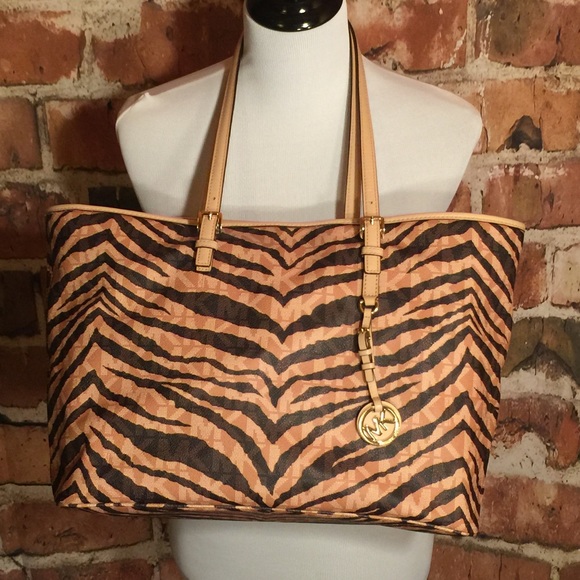 Large Michael Kors Jet Set Tiger Tote