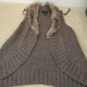 Fur sweater vest