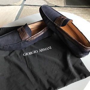 Giorgio Armani Suede and Crocodile loafer