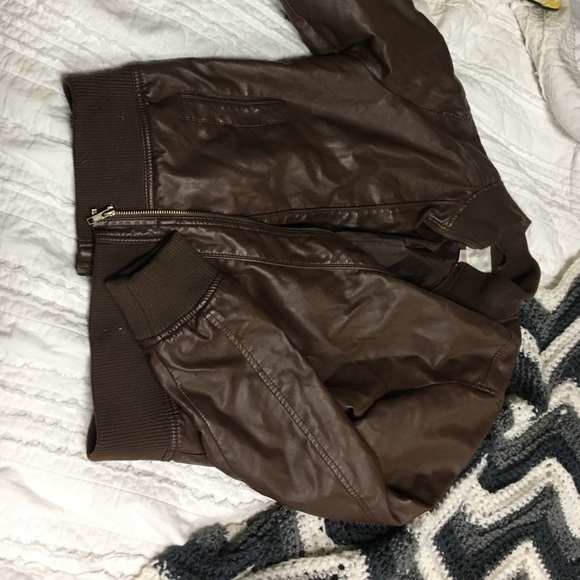 Brown leather jacket - Picture 1 of 2