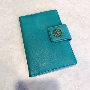 Tory Burch mint wallet and passport holder