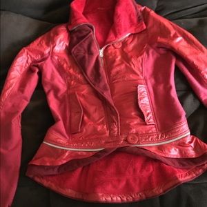 Red zip up lululemon coat