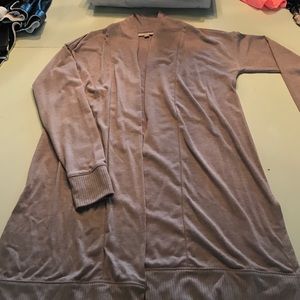 Long taupe cardigan from Loft