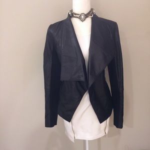 NWOT Trouve Drape Collar Leather Jacket
