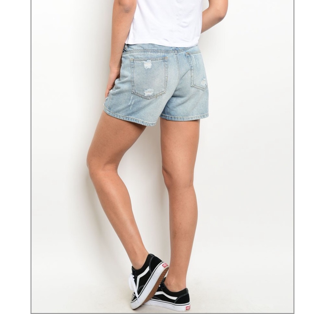 Distressed Denim Shorts - Picture 3 of 7