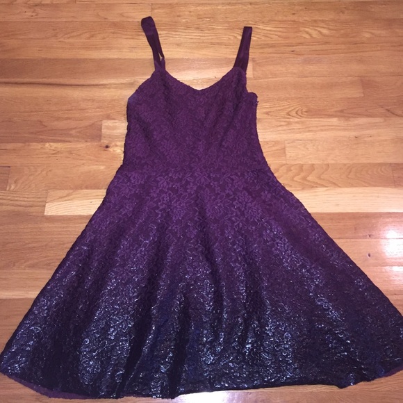 Free People Ombré Foil Dress Blackberry