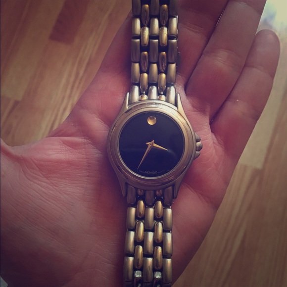 Two tone movado bracelet watch