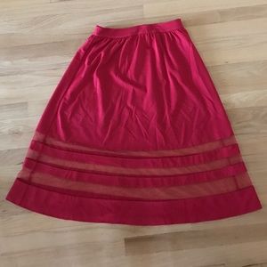 Red Aline Midi Skirt