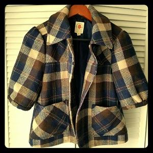 AnthropologyTulle Plaid Crop Jacket
