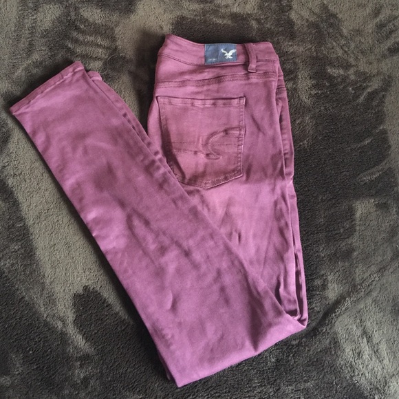 American eagle maroon jeggins