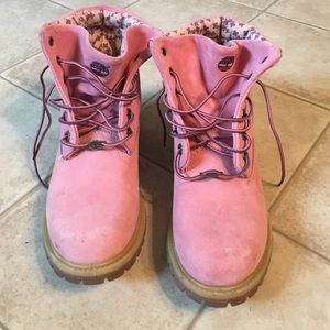 Pink Timberland boots