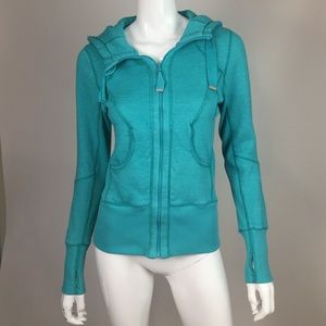 Zella Teal Blue Zip-Up Athletic Hoodie Jacket Sz S