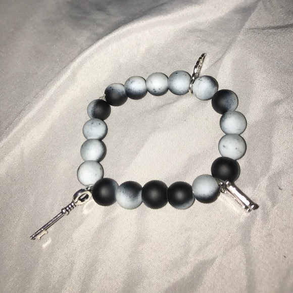 Black Marble Pedant Bracelet