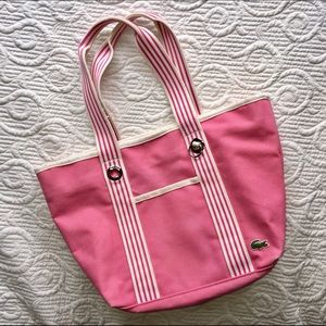 Pink Lacoste Medium Tote Bag