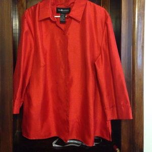 Red button blouse