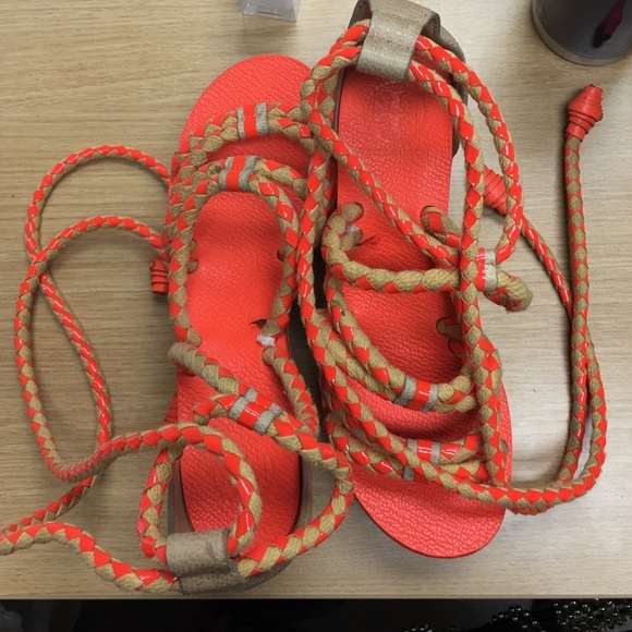 Tory Burch Platform Sandal with Wrap Ties