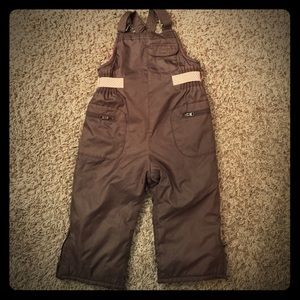 Girls Old Navy brown/pink snow pants, size 2T