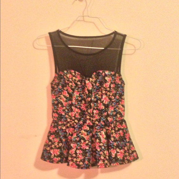 Flower peplum top