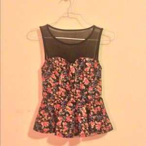 Flower peplum top