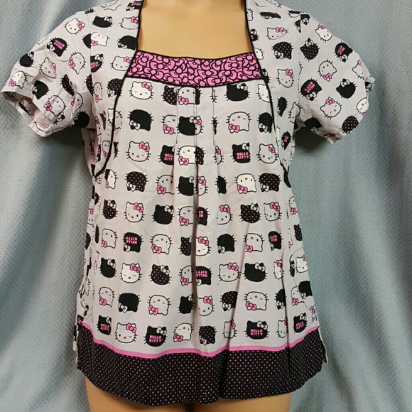 Two Hello Kittt Scrub Tops