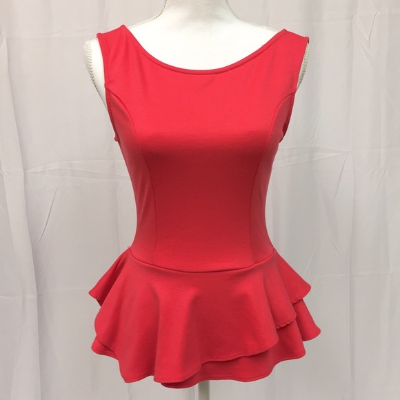 Arden B Pink Peplum Top