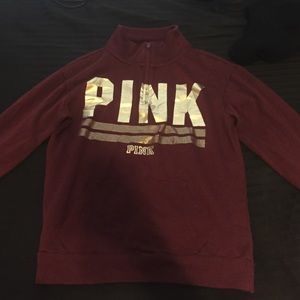 PINK maroon quarter zip