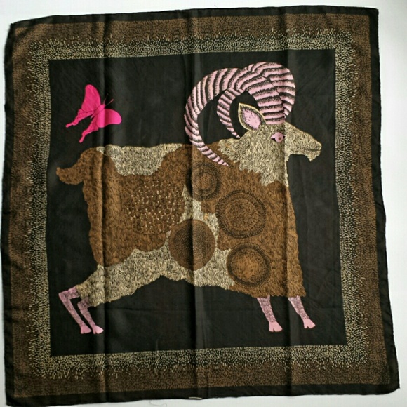 70s Vintage Aries Scarf - Wearable Zodiac Art